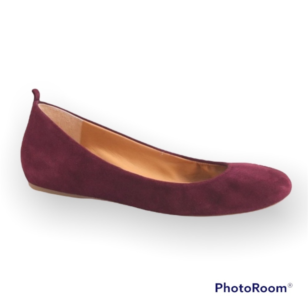 J. Crew Anya Burgundy Suede Flats Loafers size 6